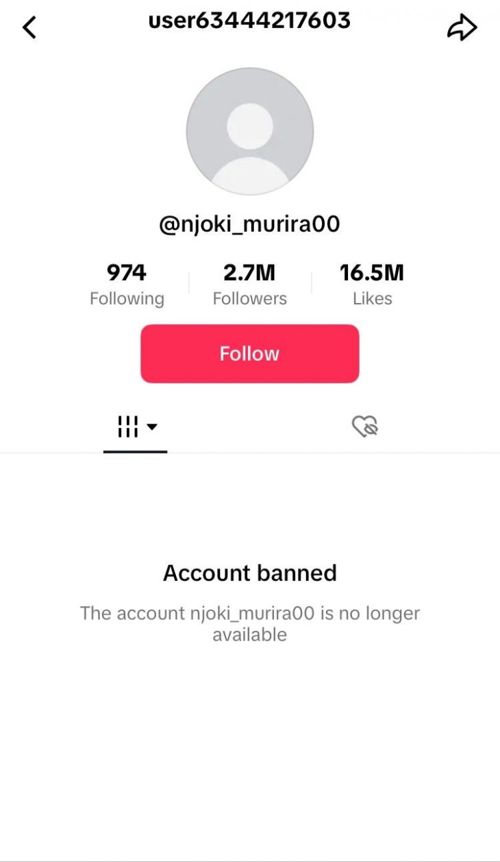 ภาพหน้าจอการจำกัดของแพลตฟอร์ม: Njoki Murira · @njoki_murira00